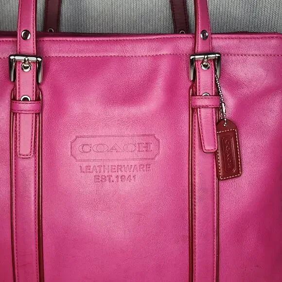 Coach Fuchsia Leather Tote - Picture 16 of 16